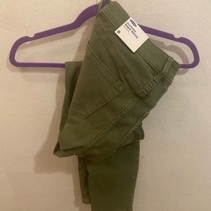 Olive green skinny jeans